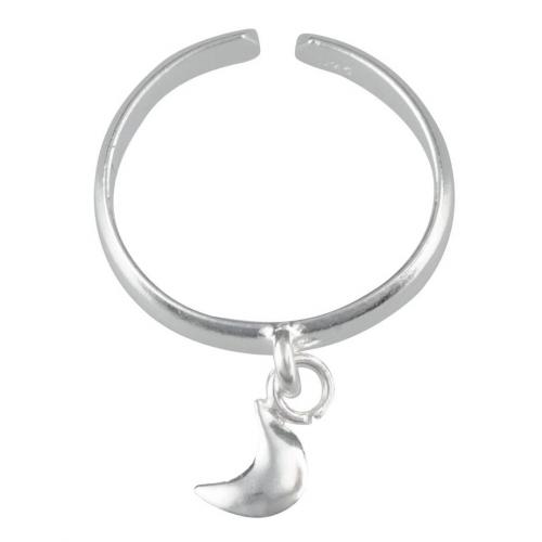anello da piede in argento con charm a luna
