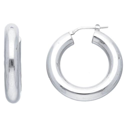 orecchini a cerchio in argento medi 32 mm orecchini campanella bombata