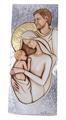 Scultura sacra in argento effetto ceramica Sacra Famiglia - gallery
