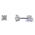 Orecchini Crawler Climber In Oro 18k Bianco Con Diamanti Rotondi Naturali 0.10 Carati (CTW) - Gioiello Di Design
