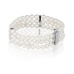 Bracciale di Perle Akoya 5,5 - 6 e Diamanti