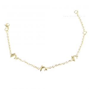 Bracciale da bambina con delfini in oro 9 kt 
