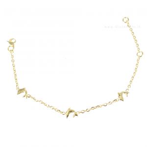 Bracciale da bambina con delfini in oro 9 kt 