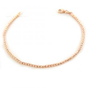 BRACCIALE IN ORO ROSA  A SFERE PICCOLE SFACCETTATE - OREFICERIA VICENTINA - gallery