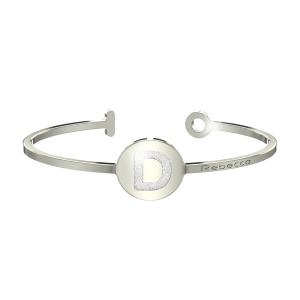 Bracciale REBECCA in acciaio My World lettera D - gallery