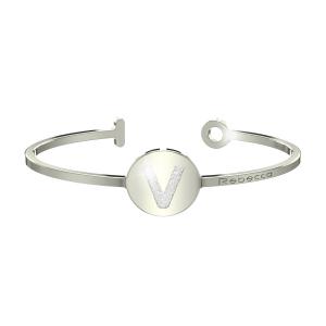 Bracciale REBECCA in acciaio My World lettera V