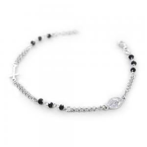 Bracciale Rosario in Argento e Onice nera - gallery