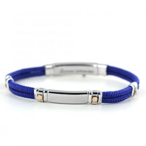 Bracciale Zancan da uomo in argento e kevlar EXB577R-BL