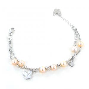 Bracciale argento con farfalle e perle by Salvini 20073454 Just a Pearl