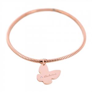 Bracciale con ciondolo farfalla Salvini in oro rosa e diamante MINIMAL POP EXT - gallery