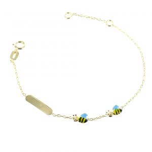 Bracciale da bambino in oro giallo e smalti - Api UNISEX - gallery