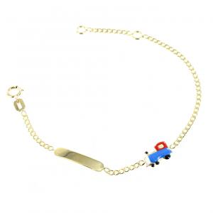 Bracciale da bambino in oro giallo e smalti - Treno Locomotiva - gallery