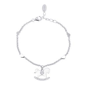 Bracciale donna Mabina in argento e zirconi con cavallo a dondolo - gallery