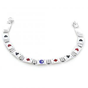 Bracciale in argento Poker con smalti - Bracciale Gioco - gallery