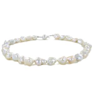 COLLANA FILO DI PERLE BAROCCHE FANTASIA CON CHIUSURA IN ARGENTO - gallery