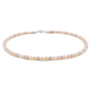 COLLANA FILO DI PERLE MULTICOLOR 45 CM CHIUSURA IN ARGENTO - gallery