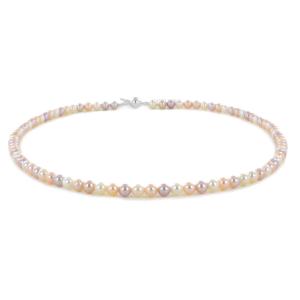 COLLANA FILO DI PERLE MULTICOLOR 45 CM CHIUSURA IN ARGENTO - gallery