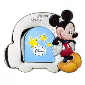 CORNICE PORTAFOTO IN ARGENTO MICKEY MOUSE 11X13 CM AUTO - gallery