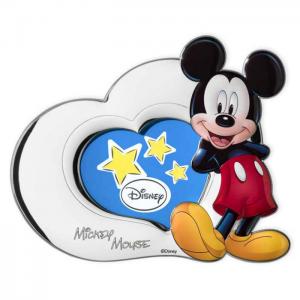 CORNICE PORTAFOTO IN ARGENTO MICKEY MOUSE 13X11 CM CUORE - gallery