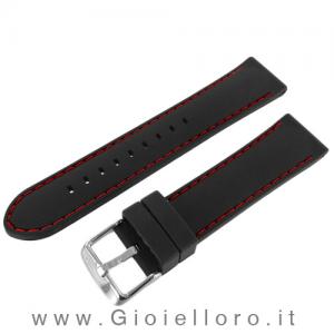 Cinturino Morellato in silicone con cuciture rosse Ansa 22 mm - gallery