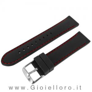 Cinturino Morellato in silicone con cuciture rosse Ansa 24 mm - gallery