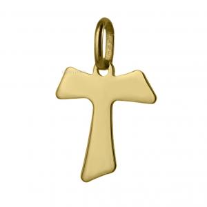 Ciondolo Croce Tao in oro giallo 18 kt 17 X 19 mm