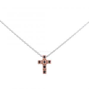 Collana CROCE Salvini Uomo in oro rosa e Diamanti neri 20067663 - gallery