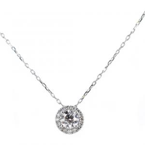 Collana con Punto Luce diamante ct. 0.25 E VS e contorno di diamanti - gallery