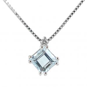 Collana con ciondolo Acquamarina Princess e diamante - gallery