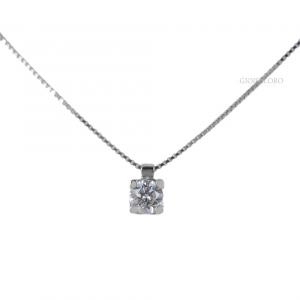 Collana con ciondolo Diamante punto luce carati 0.20 G IF - gallery