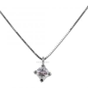 Collana con ciondolo Diamante punto luce carati 0.25 G VS - gallery