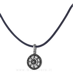 Collana con ciondolo Timone e corda nautica in argento e smalti  - gallery