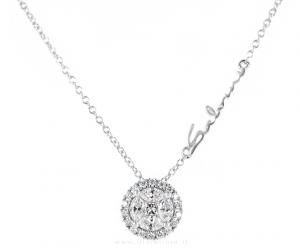 Collana con ciondolo effetto punto luce Salvini con diamanti ct. 0.14 G H Cleofe - gallery