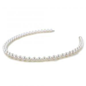 Collana filo di perle Akoya 8.00-8.50 mm AA+ con chiusura in oro bianco