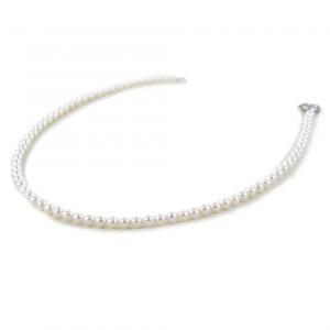 Collana filo di perle Freshwater 5.50-6.00 mm con chiusura in oro bianco - gallery