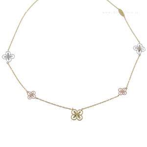 Collana Fiori in oro bianco, giallo e rosa Lorenzo Ungari