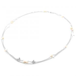 Collana lunga in argento con farfalle e perle by Salvini 20073452 Just a Pearl