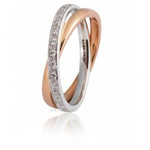 Fede Unoaerre Eternity per sempre collezione fedi 9.0 in oro bianco e rosa con diamanti