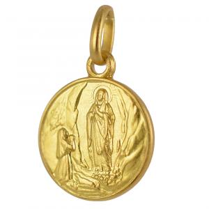 MEDAGLIA MADONNA DI LOURDES IN ORO GIALLO - gallery