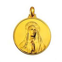 MEDAGLIA MADONNA VOLTO DI LOURDES IN ORO GIALLO - gallery