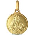 Medaglia Sacro Cuore Scapolare Madonna Carmine in oro 21 mm