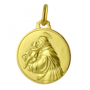 Medaglia Sant Antonio in oro giallo 18 mm