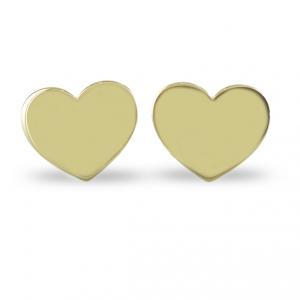Orecchini con cuore in oro giallo - orecchini a bottoncino - gallery