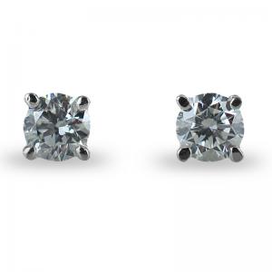 Orecchini punto luce piccoli in oro e diamanti ct 0.18 G VS - gallery