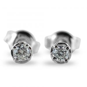 Orecchini punto luce in oro e diamanti ct 0.20 G VS - gallery