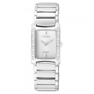 Orologio donna CITIZEN Ecodrive Lady Silver con diamanti EG2961-54A - gallery