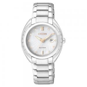 Orologio donna CITIZEN Ecodrive Lady Silver con diamanti EW2250-59A - gallery