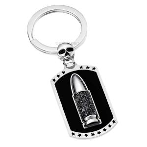 Portachiavi Zancan da uomo in argento Dogtag proiettile collezione Legittima Difesa EXP058