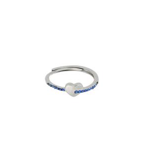 Anello a cuore Blu Flash collezione Palazzo Reale Cuori Milano zirconi Blu 