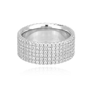Anello a fascia Mabina in argento con zirconi misura 15 - gallery